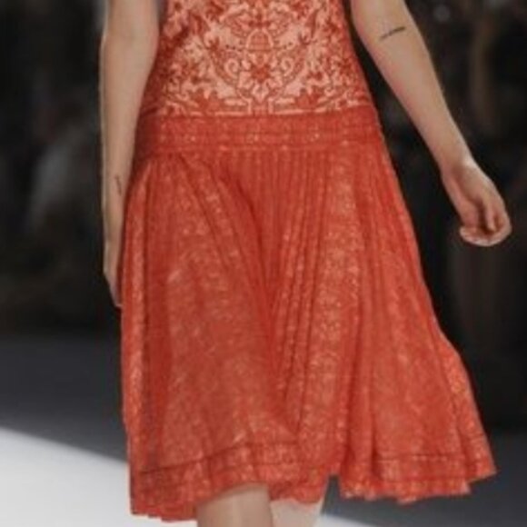Tadashi Shoji Coral Lace Pattern Knee-Length Dress Size XL US 12 - Picture 4 of 4